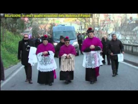 Belvedere, arrivo del quadro della Madonna di Pompei- immagini ed interviste