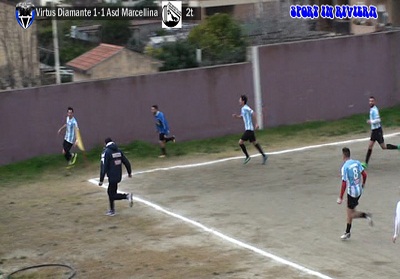 Calcio 2^ cat: La Virtus Diamante vince in rimonta il derby contro l’Asd Marcellina, +7 ora è vera fuga