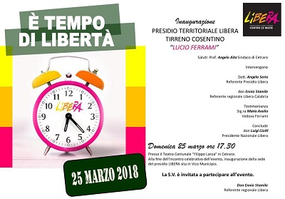 Cetraro: Inaugurazione del “Presidio territoriale Libera Tirreno cosentino”