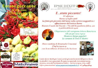 A Roma “Estate piccante”, un’evento tra peperoncino musica e poesia