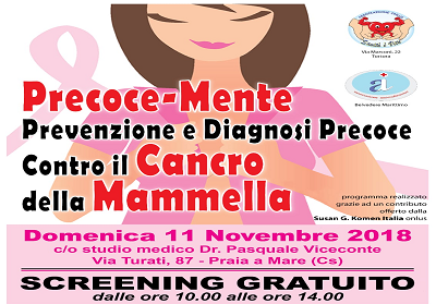 Prevenzione: A Praia a Mare screening gratuito promosso dall’Associazione Sanità è Vita