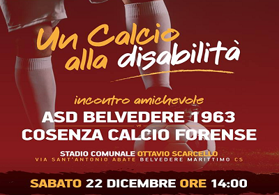 Asd Belvedere e Cosenza Calcio Forense, in campo per dare “Un Calcio Alla Disabilità”