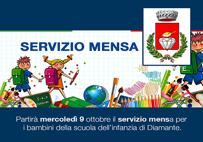 Diamante: Mercoledì 9 ottobre parte il servizio mensa per i bambini della scuola dell’infanzia