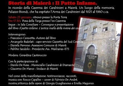 Maierà: Iniziativa per il Giorno della Memoria, “Storia di Maierà: Il Patto Infame”