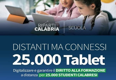 Regione Calabria: Pronti 25.000 tablet per la didattica a distanza