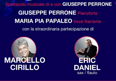 Diamante: “Musica e Parole”, concerto con Marcello Cirillo,  Eric Daniel e Giuseppe Perrone