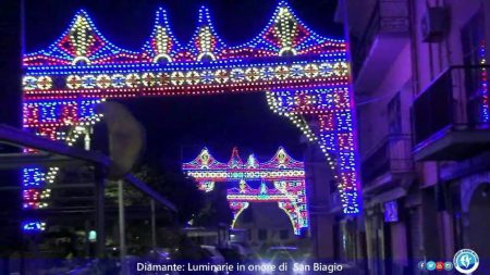 Diamante: Luminarie per la Festa di San Biagio