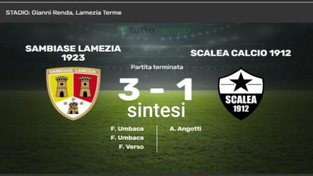 Campionato Eccellenza: Asd Sambiase – Scalea 1912 – Sintesi