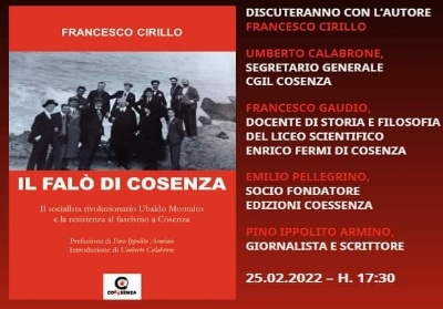 A Cosenza la presentazione del nuovo libro di Francesco Cirillo “Il falò di Cosenza”