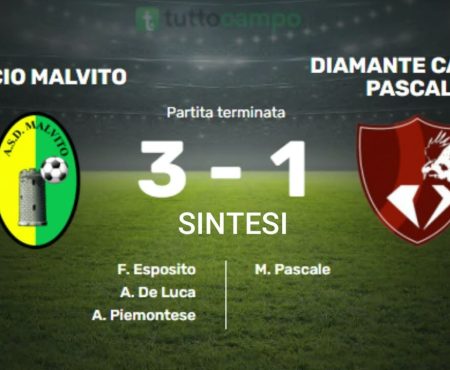 Calcio 2^ Cat. Malvito Calcio – Asd Diamante 3-1 Highlights