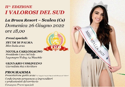 Scalea. Tutto pronto per la 2^ edizione “I Valorosi del Sud”. Ospite Miss Italia 2021