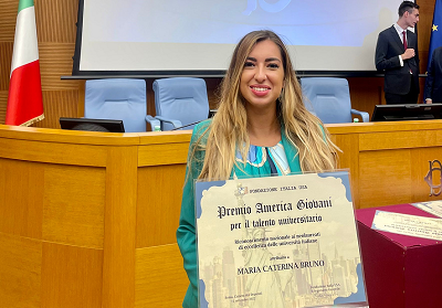 La giovane giornalista calabrese Caterina Bruno premiata alla Camera dei Deputati