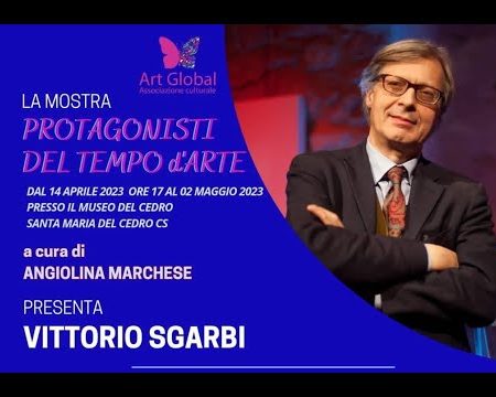 Vittorio Sgarbi inaugura la mostra “Protagonisti del tempo d’arte” – interviste