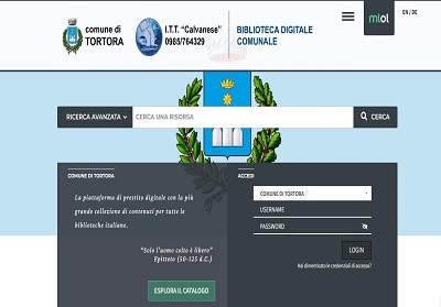 Tortora: Attivata la Biblioteca Digitale Comunale. I cittadini possono usufruirne gratuitamente
