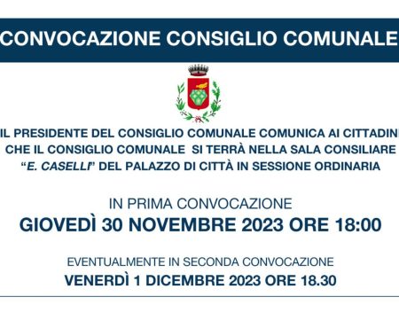 Diamante: Consiglio comunale del 30/11/2023