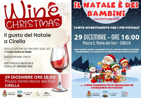 Iniziative a Cirella il 29 Dicembre: “Il Natale è dei bambini” e “Wine Christmas”