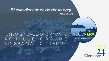 Il nuovo Sindaco di Diamante, Avv. Achille Ordine ringrazia i cittadini