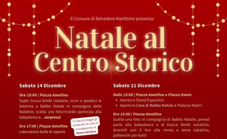 Belvedere M.mo: Il cuore del paese si accende con «Natale al Centro Storico»