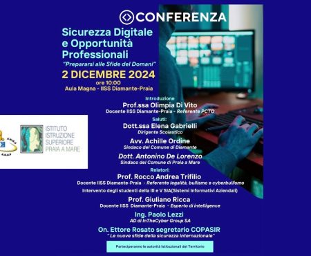 IISS Diamante: Conferenza “Sicurezza Digitale e Opportunità Professionali”