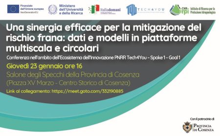 Cosenza: Convegno “Una Strategia efficace per la mitigazione del rischio frana”