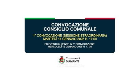 Diamante: Consiglio Comunale del 14/01/25