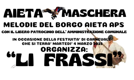 Aieta in maschera: Ritornano “Li Frassi” per un Carnevale di tradizione e folklore