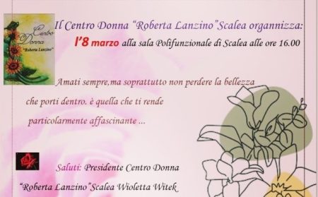 Scalea: Il Centro Donna Roberta Lanzino di celebra l’8 marzo con un evento dedicato alla consapevolezza femminile