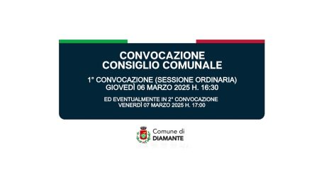 Diamante:  Consiglio Comunale del 06/03/2025