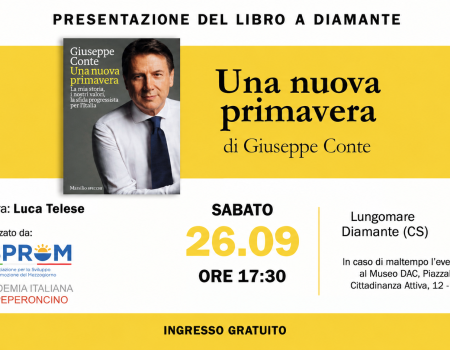 Giuseppe Conte a Diamante per presentare il suo libro: confronto con Luca Telese e i giovani della Summer School